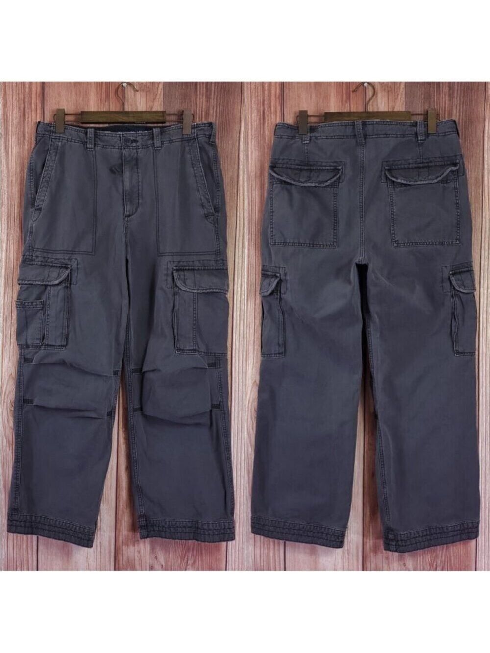 *READ* Abercrombie & Fitch Baggy Pants Mens Size 34X29(30) Cargo Utility Gray